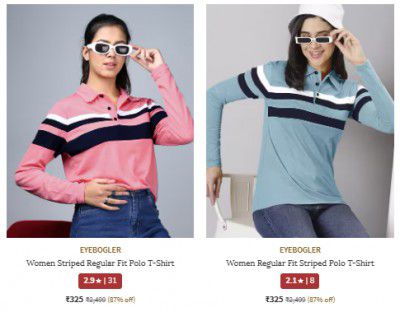 Ajio : Upto 90% Off On Eyebogler Womens Tshirts