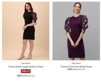 Ajio : Upto 90% Off Star Word Womens Dresses