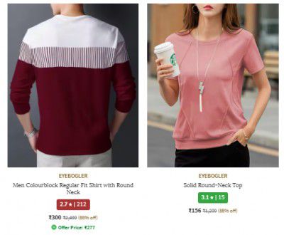 Ajio : Upto 91% Off On Eyebogler Clothing