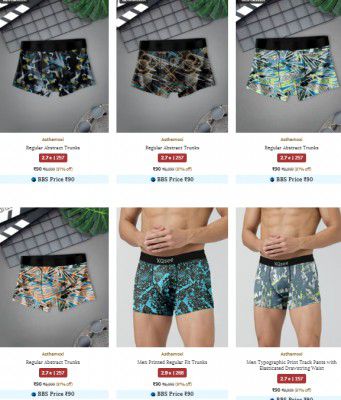 Ajio : Upto 97% OFF - Asthamoxi Boxers, Briefs & Trunks | For Mens
