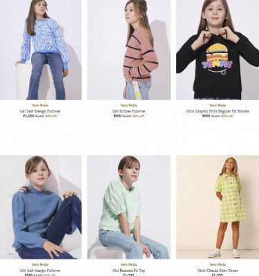 Ajio : Vero Moda Girls Clothing Upto 94% off Starting at ₹108
