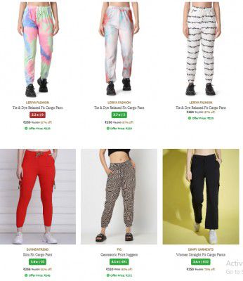Ajio : Women's Cargo Pants Starting from ₹240 Only