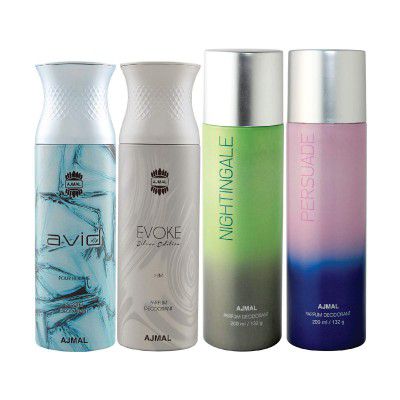 Ajmal 1 Avid Homme for Men, 1 Evoke Silver Edition for Him for Men, pack of 4 (Total 800ML)