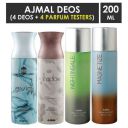Ajmal 1 Avid Homme for Men, 1 Shadow Homme for Men, 1 Nightingale and 1 Magnetize for Men & Women Deodorants each 200ML Combo pack of 4 (Total 800ML)...