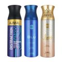 Ajmal 1 Distraction for Men & Women, 1 Blu Homme for Men and 1 Wisal for Women Deodorants each 200ML Combo pack of 3 (Total 600ML)...