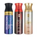 Ajmal 1 Distraction for Men & Women, 1 Sacred Love for Women and 1 Wisal for Women Deodorants each 200ML Combo pack of 3 (Total 600ML)...