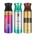 Ajmal 1 Magnetize for Men & Women, 1 Raindrops Femme for Women and 1 Wisal Dhahab for Men Deodorants each 200ML Combo pack of 3 (Total 600ML)...