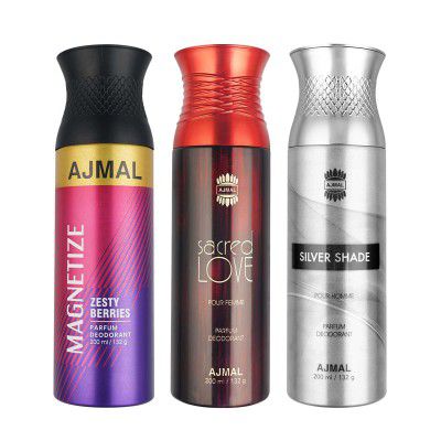 Ajmal 1 Magnetize for Men & Women for Men Deodorants each 200ML Combo pack of 3 (Total 600ML)