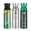 Ajmal 1 Nightingale for Men & Women, 1 Ajmal Evoke Silver Edition for Him for Men and 1 Sacrifice II for Him for Men Deodorants each 200ML Combo pack of 3 (Total 600ML) + 3 Parfum Testers...