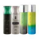 Ajmal 1 Sacrifice II for Him for Men, 1 Silver Shade Homme for Men, 1 Nightingale and 1 Distraction for Men & Women Deodorants each 200ML Combo pack of 4 (Total 800ML)...