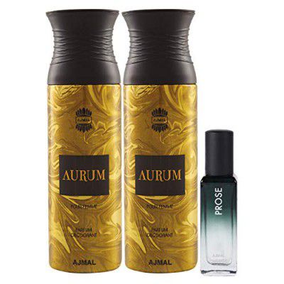 Ajmal 2 Aurum Deo 200ML & Prose EDP 20ML Pack of 3 (Total 420ML) for Men & Women
