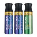Ajmal 2 Distraction & Nightingale Deodorant Combo Pack of 3 Deodorants 200ml each (Total 600ML) for Men & Women...