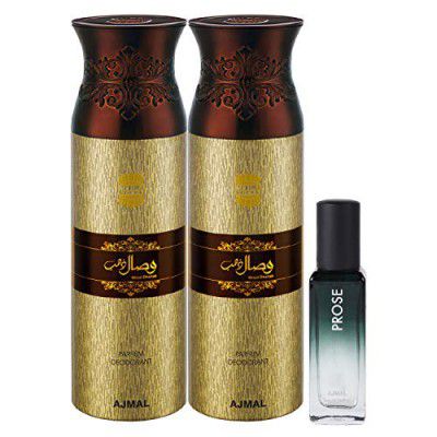 Ajmal 2 Wisal Dhahab Deo & Prose EDP 20ML Pack of 3 (Total 420ML)