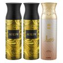 Ajmal Aurum & Aurum & Wisal Deodorant Spray - For Women (200 ml, Pack of 3)...