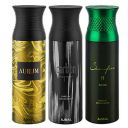 Ajmal Aurum & Carbon & Sacrifice II Deodorant Spray - For Men & Women (200 ml, Pack of 3)...