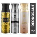 Ajmal Aurum & Silver Shade & Wisal Deodorant Spray - For Men & Women (200 ml, Pack of 3)...