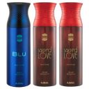 Ajmal Blu & Sacred Love & Sacred Love Deodorant Spray - For Men & Women (200 ml, Pack of 3)...