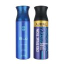 Ajmal Blu Homme for Men and Distraction for Men & Women Deodorants each 200ML Combo pack of 2 (Total 400ML)...