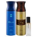 Ajmal Blu Homme & Wisal Dhahab Deo - 200ML & Aretha EDP - 20ML Pack of 3 (Total 420ML)...