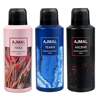 Ajmal Neea, Yearn and Ascend Deodorant Perfume 150ML Each Long Lasting Spray Party Wear Gift For Men and Women Online Exclusive