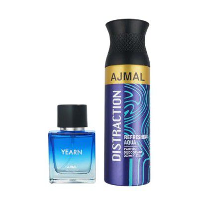Ajmal YEARN EDP 50 ML for Men and Ajmal DISTRACTION DEODORANT 200 ML for Unisex