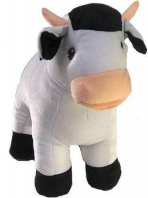 AK TOYS Super Soft Lovable Huggable Cute Cartoon Character Cow - 30 cm (Black, White)
