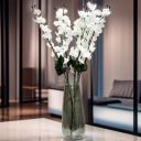 Akaar White Blossom Bunch - White Cherry Blossom Artificial Flower (56 cm, Flower Bunch)...