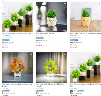 Akaar Artificial Plants Upto 94% Off | Starts @ Rs 94