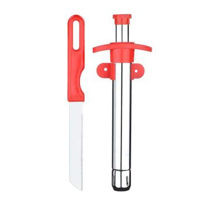Akai Stainless Steel Kitchen Gas Lighter with Free Kitchen Knife, Dual Utility Delight, Gas Lighter and Knife Combo Pack