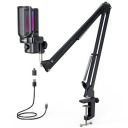 Akkord USB Microphone with Boom Arm – 192kHz/24Bit Cardioid Condenser Mic...