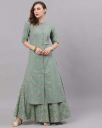 AKS Floral Print Button-Up Kurta...