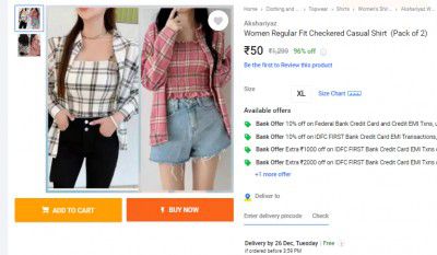 Akshariyaz  Women Regular Fit Checkered Casual Shirt  (Pack of 2)
