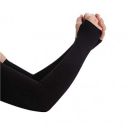 Aksmit Sun Protection Arm Sleeves for Men & Women with Thumb Breathable, Hand Cover (Black, 1 Pair)...
