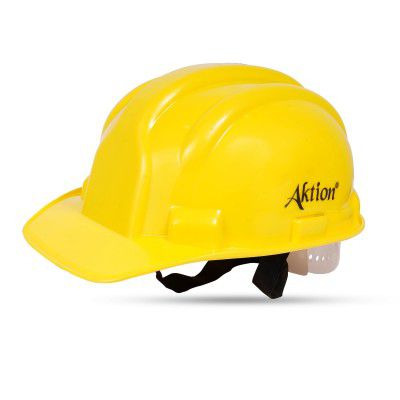 Aktion AK H01_WHT Safety Helmets Nape Type, Color: Yellow, Pack of 5, IS 2925:1984