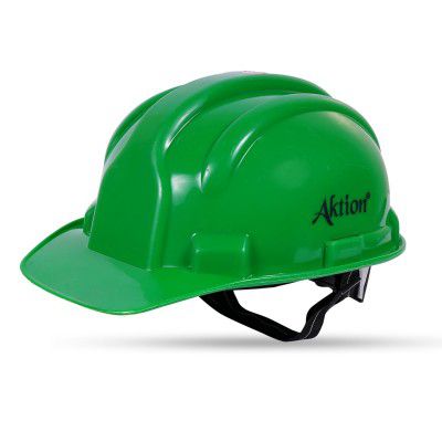 Aktion AK H02_WHT Safety Helmets Rachet Type, Color: Green, Pack of 5, IS 2925:1984