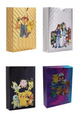 AKTOON TOYS Combo Pack of 220 Pcs Playing Cards 55 Gold, 55 Silver, 55 Black & 55 Rainbow Cards All Rare Series Set of 165 Cards TCG Deck Box
