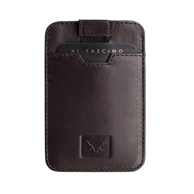 Al Fascino Leather Credit Card Holder -Slim Minimalist Front Pocket RFID Blocking Leather Wallets for Men Women