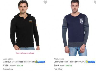Alan Jones Mens T Shirts Flat 80% Off