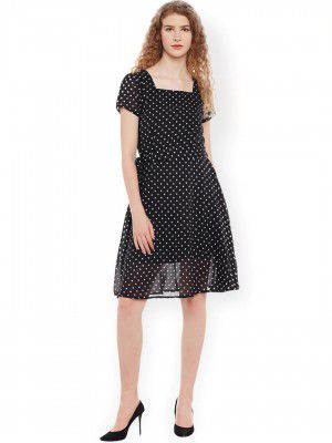 Alano Georgette Print Floral Pattern A-Line Sleeveless Dress for Maxi Black Casual Women's Dresses
