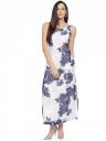 Alano Georgette Print Floral Pattern A-Line Sleeveless Dress for Maxi Black Casual Women's Dresses...