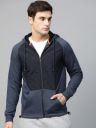 Alcis Men Blue Colourblocked Hooded Sweatshirt...