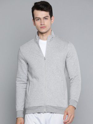 Alcis Men Grey Melange Solid Sweatshirt