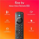 Introducing Alexa Voice Remote Pro, includes remote finder, TV controls, backlit buttons, requires compatible Fire TV device...
