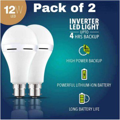 Alfa Bright Emergency inverter rechargeable bulb 12wt pack of 2 up to 4 HRS battery backup