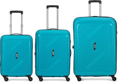 ALFA by VIP Hard Body Set of 3 Luggage 4 Wheels - Rhino 3P Set (Cabin+ Medium+Large) - Trolley Bag - Blue