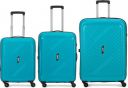 ALFA by VIP Hard Body Set of 3 Luggage 4 Wheels - Rhino 3P Set (Cabin+ Medium+Large) - Trolley Bag - Blue...