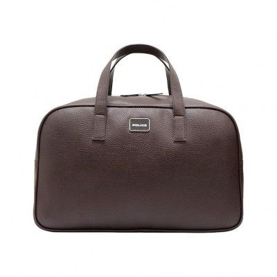 Police Alfred Classic Premium Duffle Bag, Featuring a Clean Pocket-Free Silhouette Brown