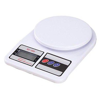 Aliston Electronic Digital Weighing Machine for Kitchen, Food Weighing Scale for Health, Fitness, Home Baking & Cooking with Bright LCD, Touch Button, Tare Function – 10KG- White (SF400)