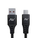 ALIVEWARE USB to Type C Cable - 80W, 6A Fast Charging, 5 Core Copper, Nylon Braided, 1 Meter, High-Speed Data Transfer, Compatible with Samsung, Android, iOS, Laptops, PCs...