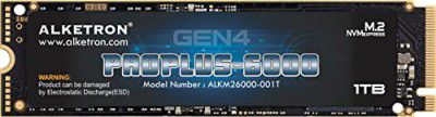 ALKETRON ProPlus6000 – 1TB M.2 NVMe SSD - 6000MBps Speed - GEN4 PCIe 4.0 – Internal Solid State Drive for Laptop, Desktop, and Gaming PC – 5 Year Warranty